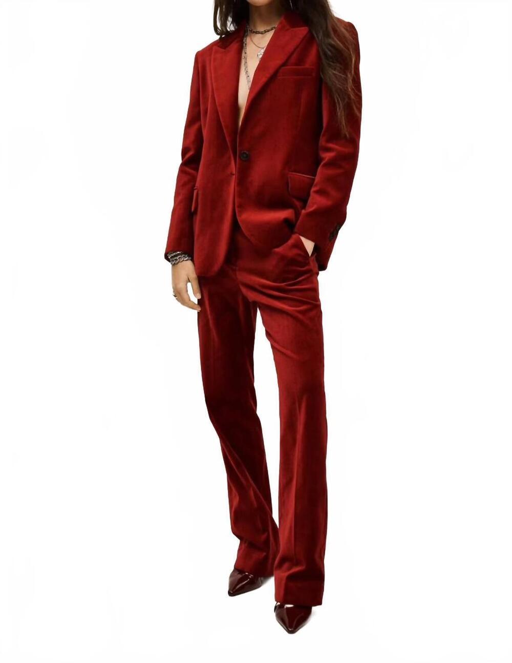 NEW BA&SH veste boop jacket in rouge